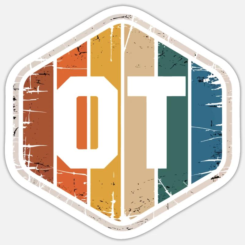 Retro OTI Schild Farbenvielfalt - Sticker Größe S (10 x 10 cm) - Mattweiß