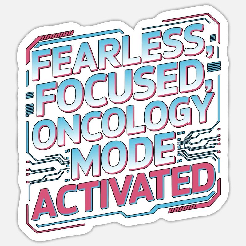 Oncology Nurse Fearless Focused Nurse Practitioner - Sticker Größe S (10 x 10 cm) - Mattweiß