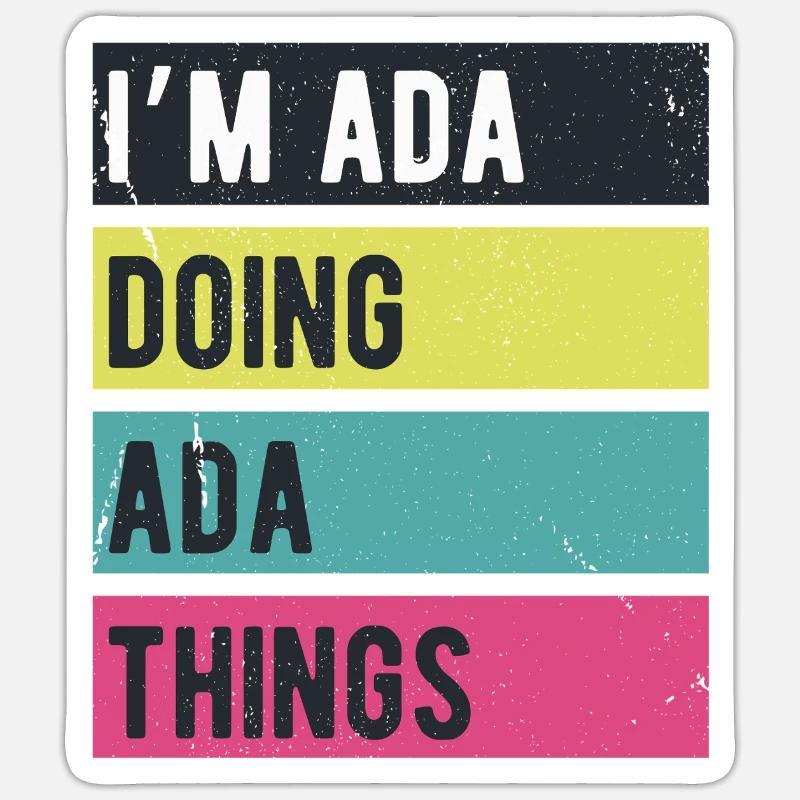 I’m Ada Doing Ada Things Retro Colors Sticker size S (10 x 10 cm)
