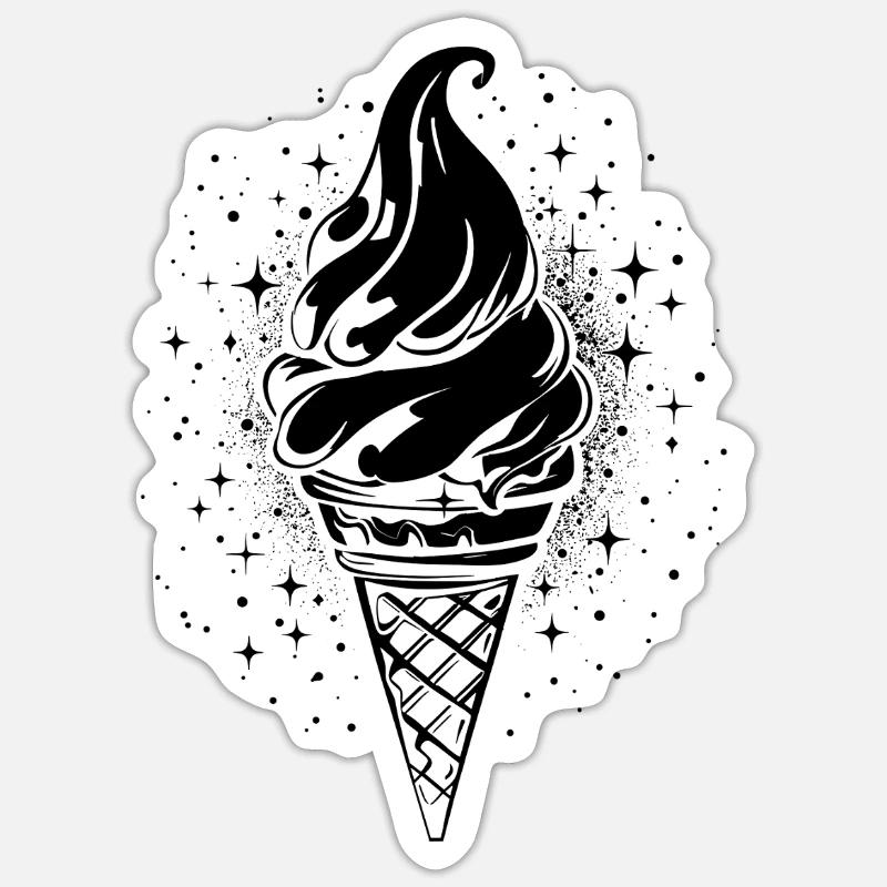 Softeis Grafik - Sticker size S (10 x 10 cm) - white matte