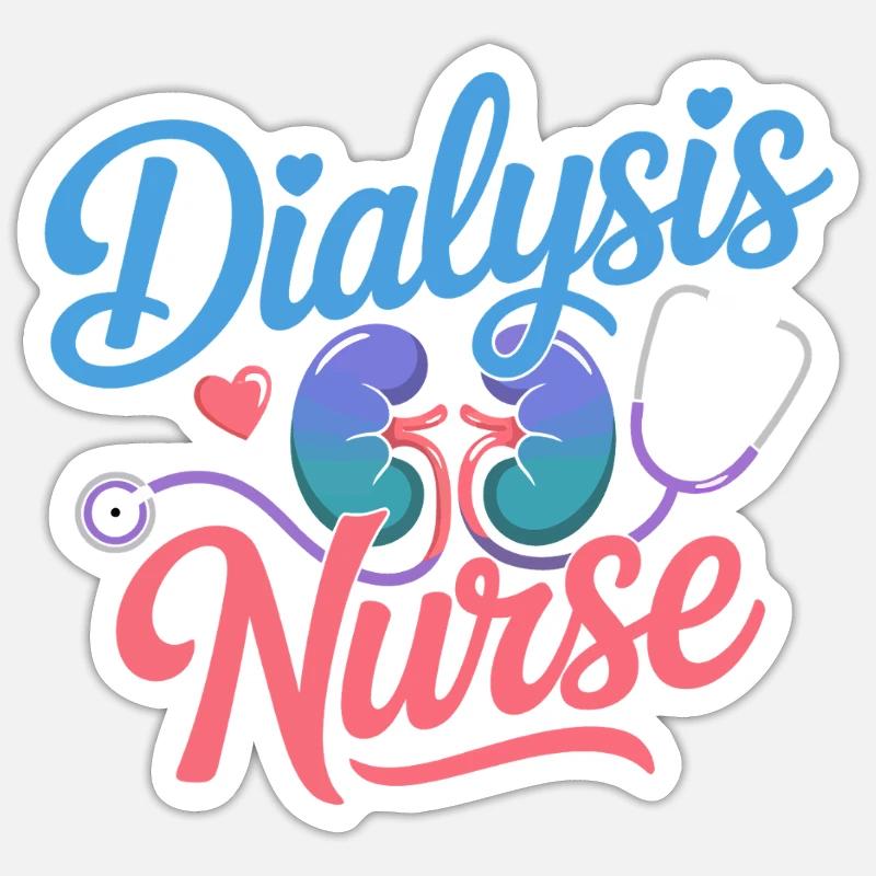 Conception d’infirmières en dialyse - Sticker taille S (10 x 10 cm) - blanc mat