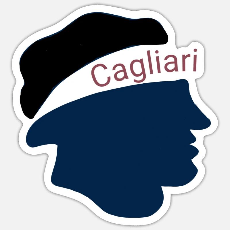 Cagliari - Sticker size S (10 x 10 cm) - white matte
