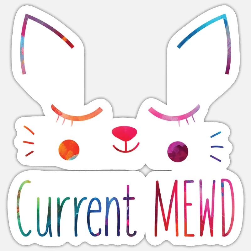 Current Mood Cute Cat Lover - Sticker size S (10 x 10 cm) - white matte