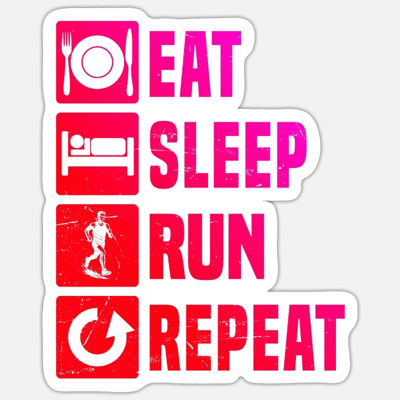 Illustration de course pour la course - Sticker taille S (10 x 10 cm) - blanc mat