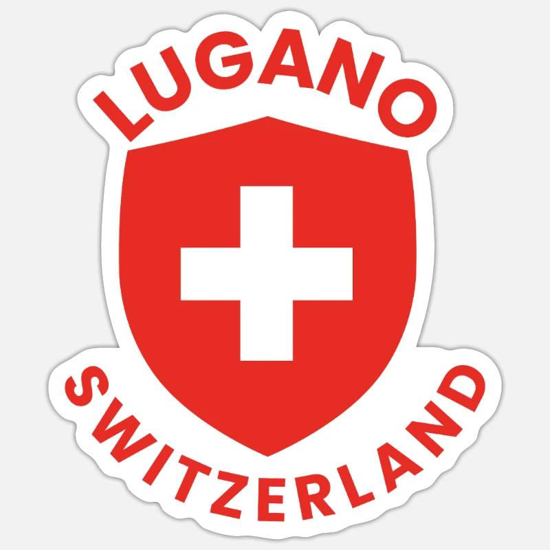 Emblème du Bouclier de Lugano - Sticker taille S (10 x 10 cm) - blanc mat