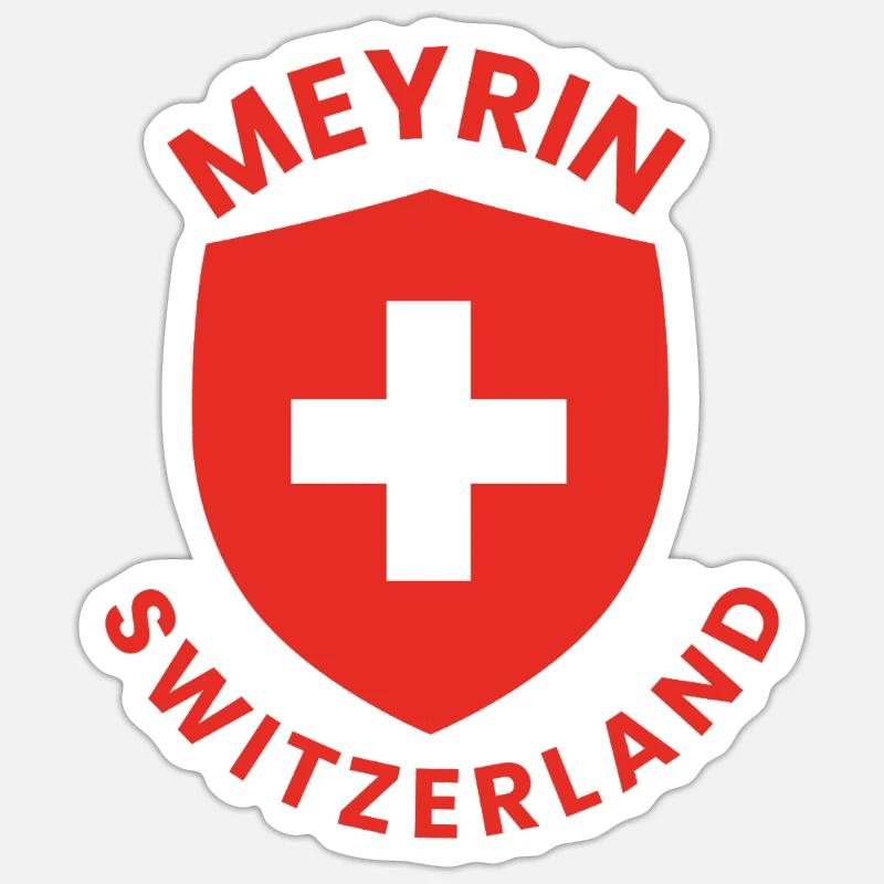 Meyrin Schweiz Shield - Sticker size S (10 x 10 cm) - white matte