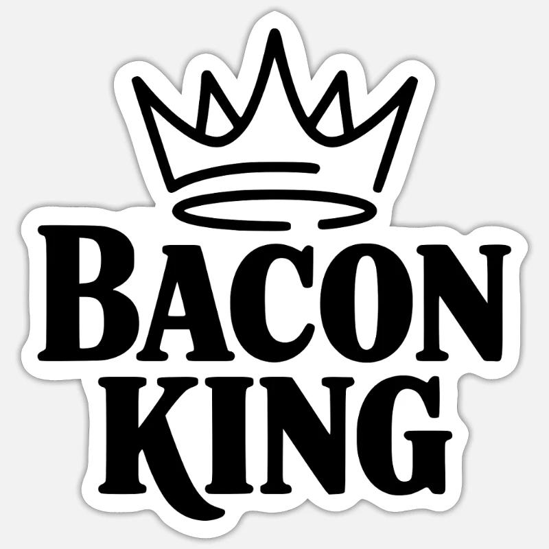 Roi du bacon - Sticker taille S (10 x 10 cm) - blanc mat