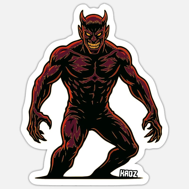 Demon Devil - Sticker size S (10 x 10 cm) - white matte