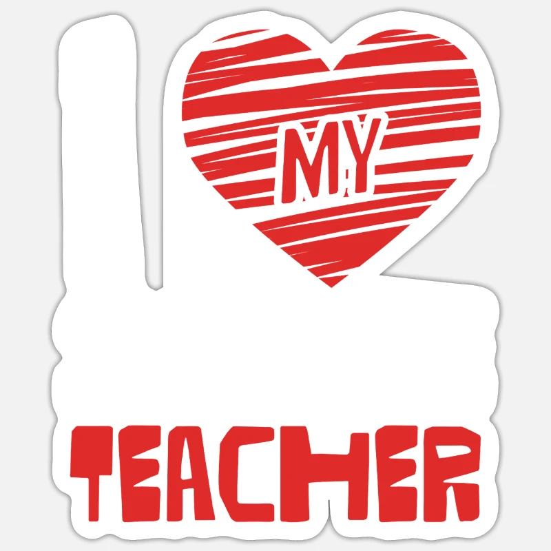 J’adore le professeur de sciences - Sticker taille S (10 x 10 cm) - blanc mat