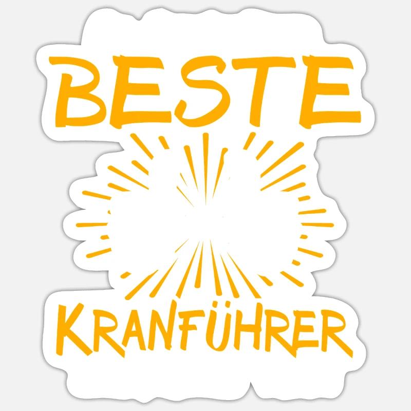 Kranführer Geschenkidee - Sticker Größe S (10 x 10 cm) - Mattweiß