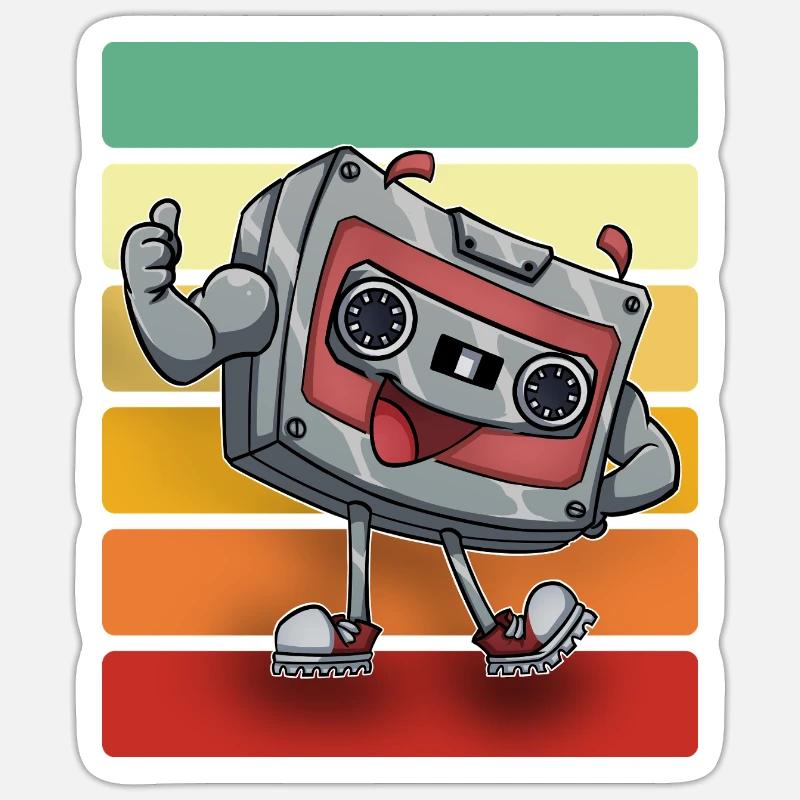 Cassette - Sticker taille S (10 x 10 cm) - blanc mat