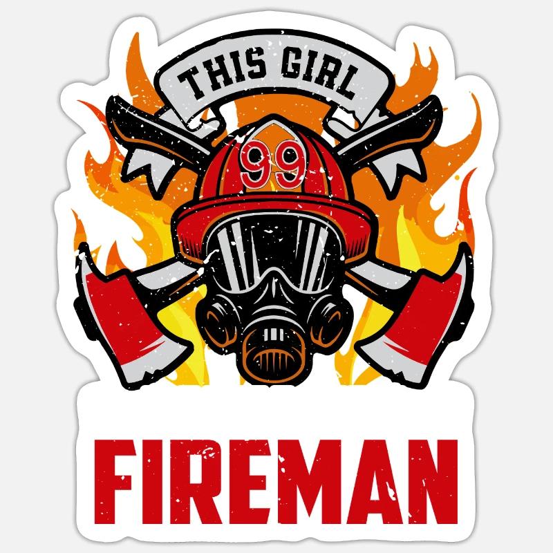Fire brigade - Sticker size S (10 x 10 cm) - white matte