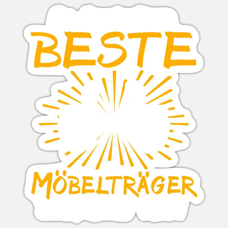 Möbelträger Geschenkidee - Sticker Größe S (10 x 10 cm) - Mattweiß