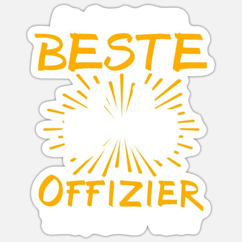 Offizier Geschenkidee Sticker Größe S (10 x 10 cm)