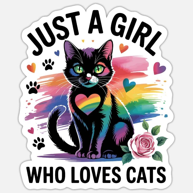 Nur ein Mädchen, das Katzen liebt Sticker Größe S (10 x 10 cm)