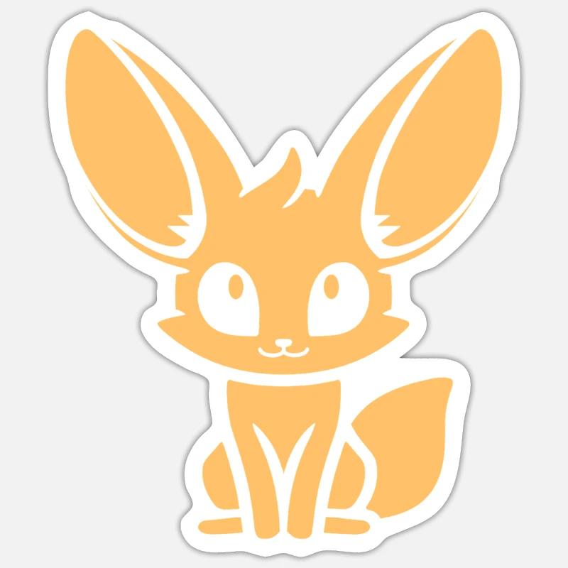 fennec - Sticker taille S (10 x 10 cm) - blanc mat