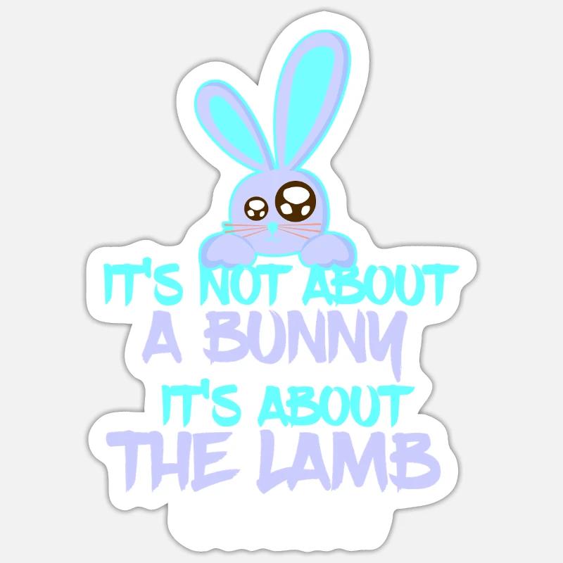 Oster Bunny vs Lamb Design - Sticker taille S (10 x 10 cm) - blanc mat