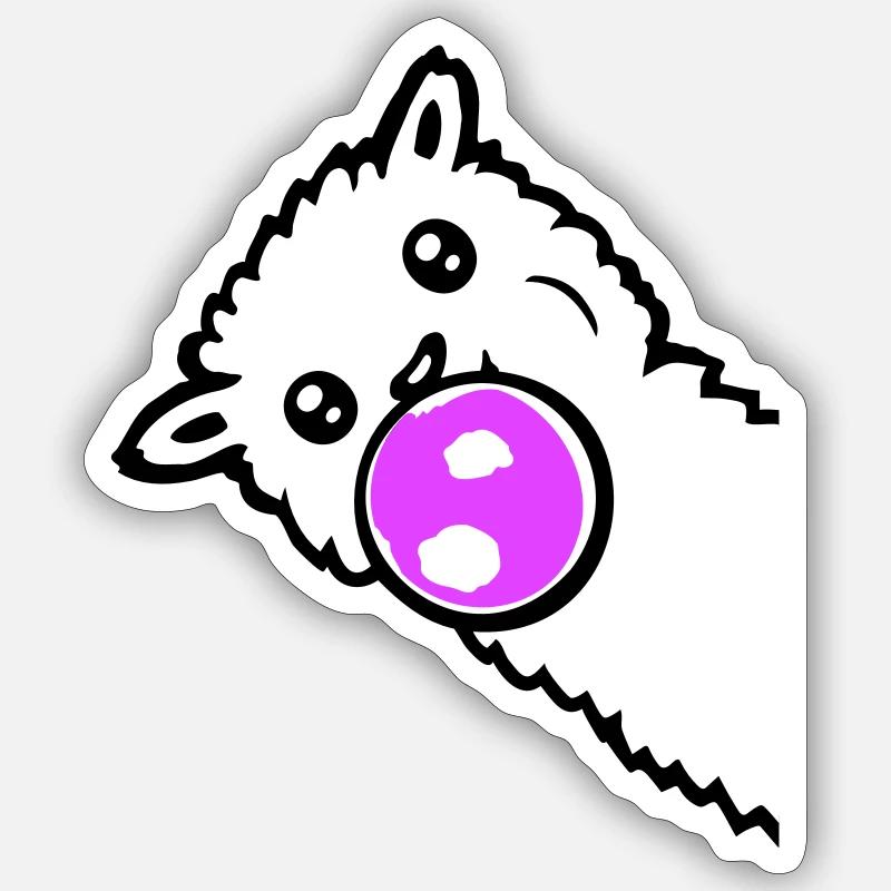 Lama Bubbles Side Side Côté Cool Mignon Sticker taille S (10 x 10 cm)
