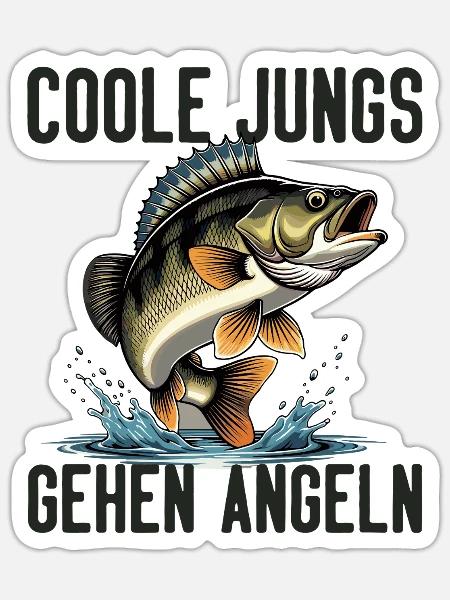 Angeln Angler Fischer Fisch Lustiges Angler Spruch - Sticker Größe S (10 x 10 cm) - Mattweiß