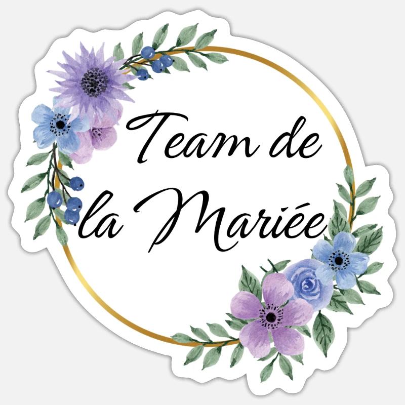 Team Mariée EVJF  - Sticker taille S (10 x 10 cm) - blanc mat