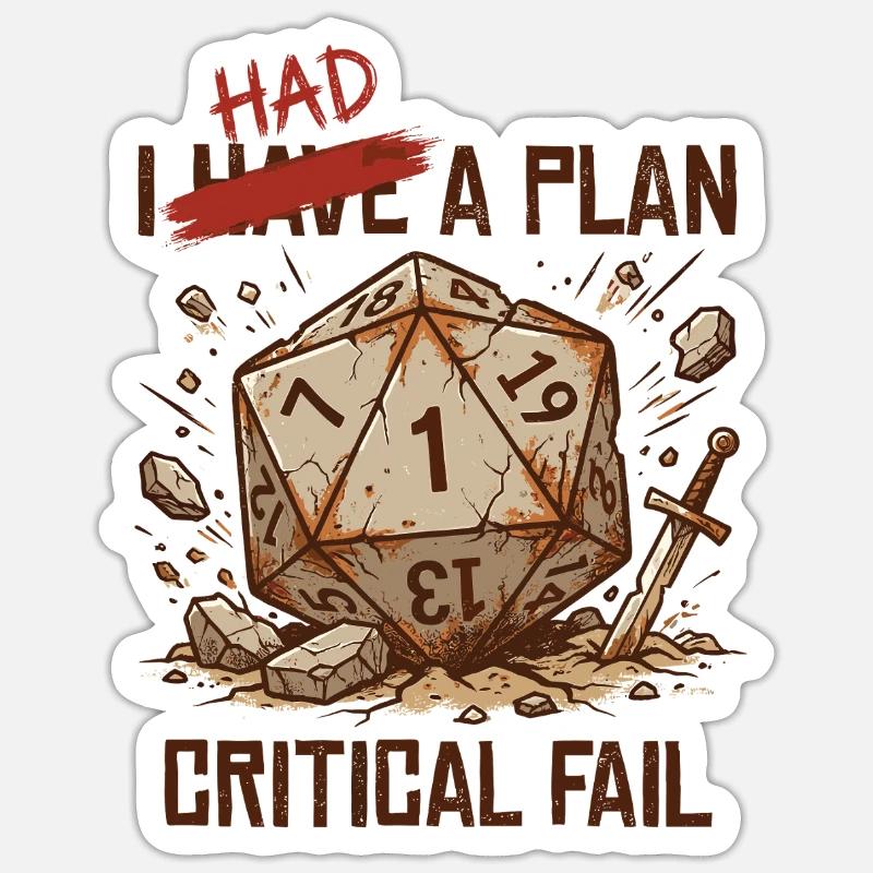 Échec critique – J’avais un plan cube - Sticker taille S (10 x 10 cm) - blanc mat
