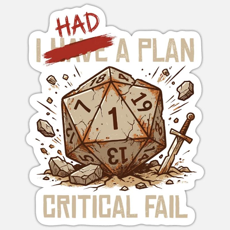 Échec critique – J’avais un plan cube - Sticker taille S (10 x 10 cm) - blanc mat