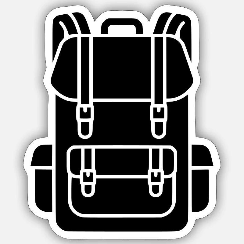 Wanderrucksack Trekking Gear - Sticker Größe S (10 x 10 cm) - Mattweiß