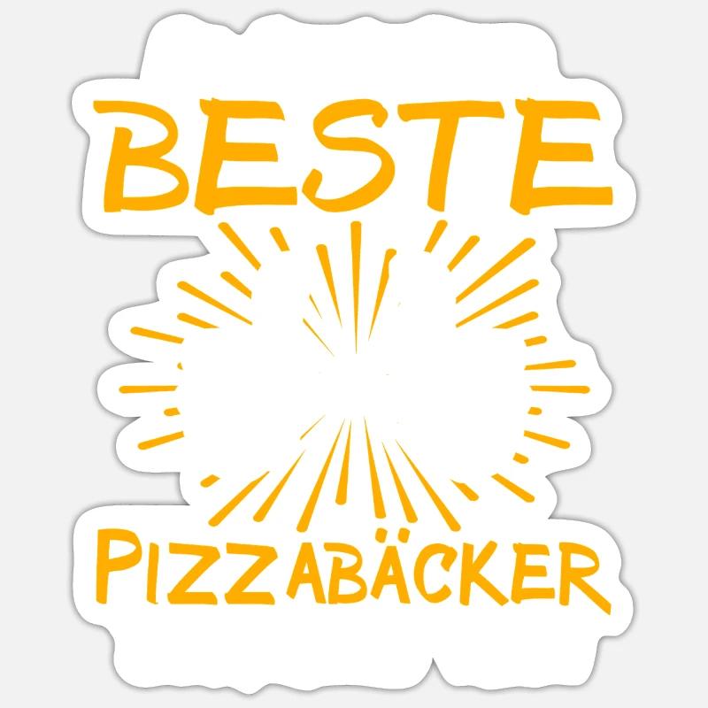 Idée cadeau pour un pizzaien - Sticker taille S (10 x 10 cm) - blanc mat