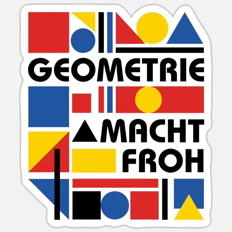 Geometry makes you happy - Sticker size S (10 x 10 cm) - white matte