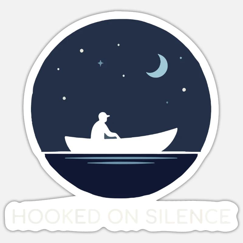 Hooked On Silence Nachtmotiv - Sticker Größe S (10 x 10 cm) - Mattweiß