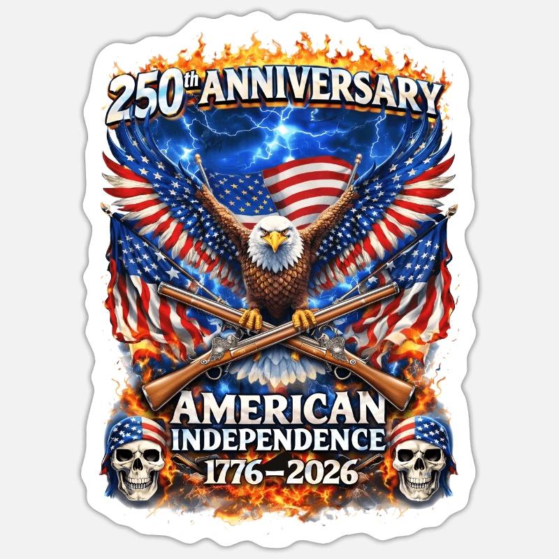 250th American Independence Eagle - Sticker size S (10 x 10 cm) - white matte