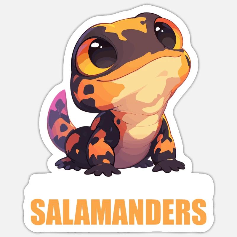 Salamandre de feu Salamandre - Sticker taille S (10 x 10 cm) - blanc mat