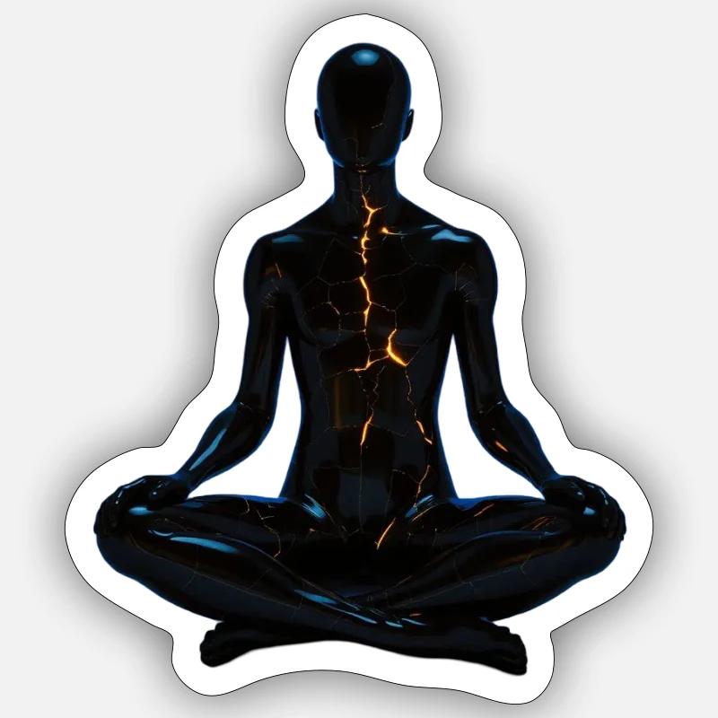 Conception de méditation - Sticker taille S (10 x 10 cm) - blanc mat
