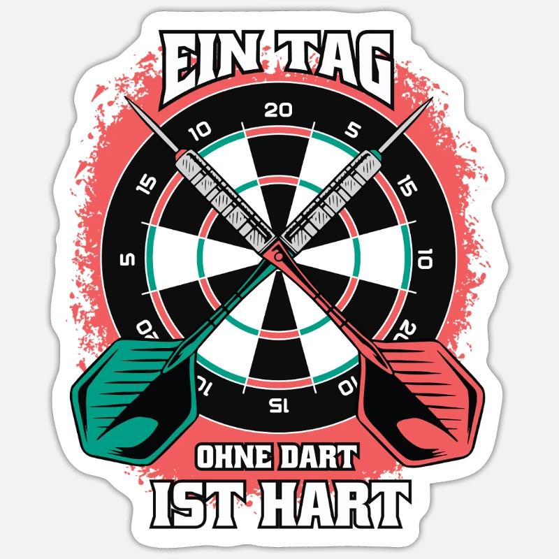 Une journée sans fléchettes sera difficile – Chemise drôle de fléchettes - Sticker taille S (10 x 10 cm) - blanc mat