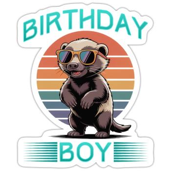 Funny Honey Badger - Sticker Größe S (10 x 10 cm) - Mattweiß - Vorne