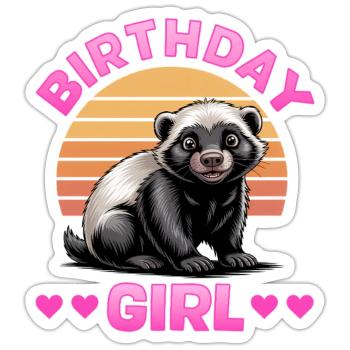Funny Honey Badger - Sticker Größe S (10 x 10 cm) - Mattweiß - Vorne