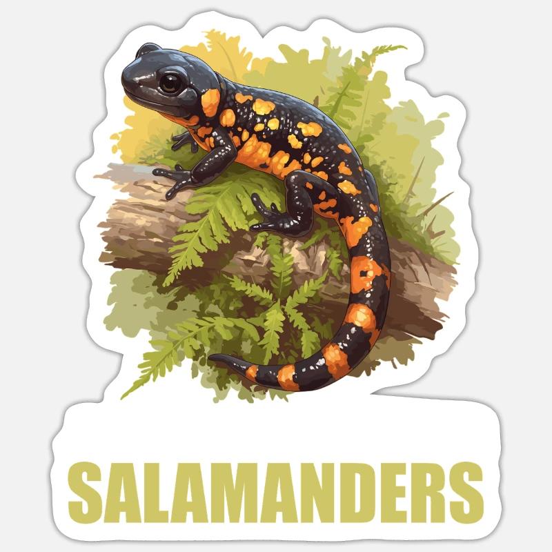Salamandre de feu Salamandre - Sticker taille S (10 x 10 cm) - blanc mat