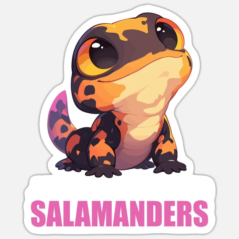 Salamandre de feu Salamandre - Sticker taille S (10 x 10 cm) - blanc mat