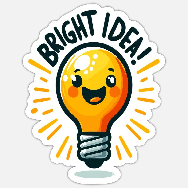 Idée joyeuse d’ampoule Sticker taille S (10 x 10 cm)