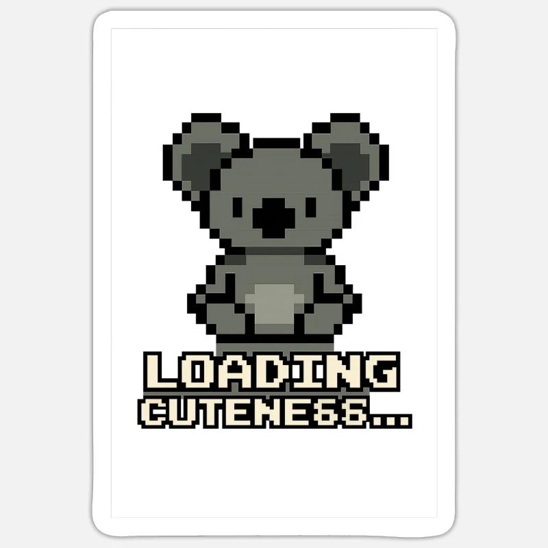 Pixel Koala Loading Cuteness - Sticker size S (10 x 10 cm) - white matte