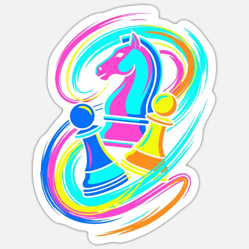 Chess - Sticker size S (10 x 10 cm) - white matte