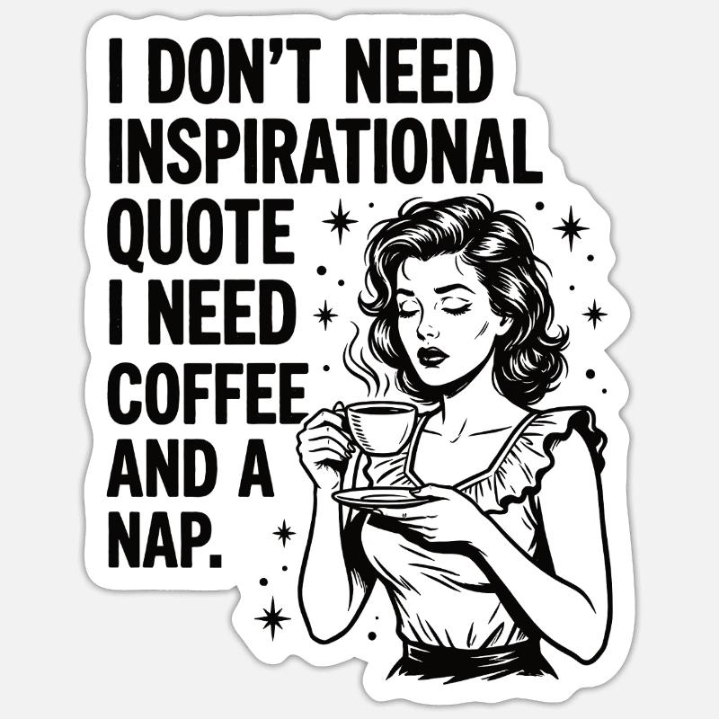 Real Coffee Love Nap Statement - Sticker size S (10 x 10 cm) - white matte