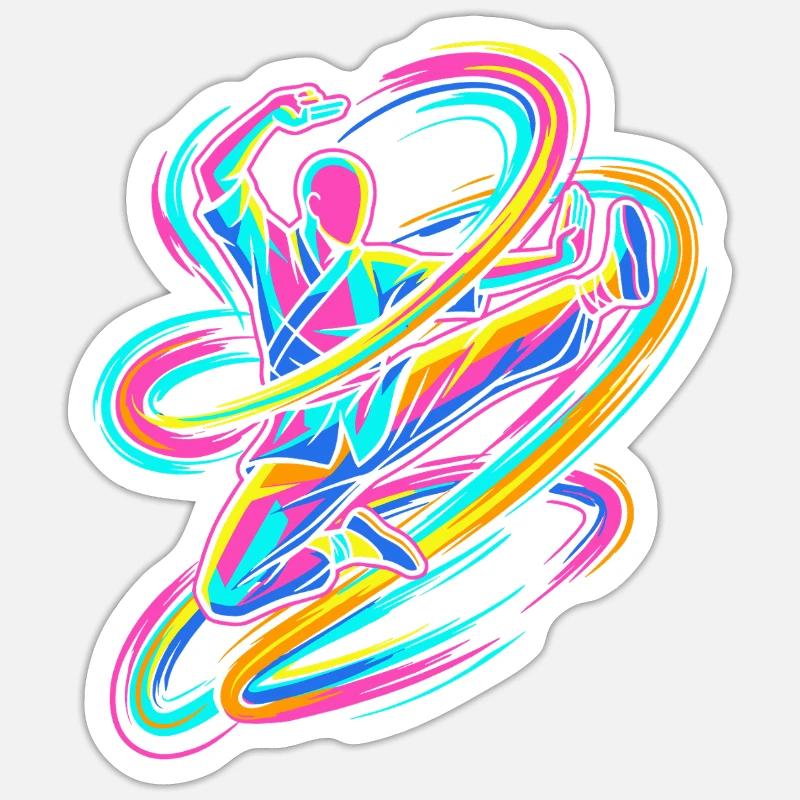 karaté - Sticker taille S (10 x 10 cm) - blanc mat