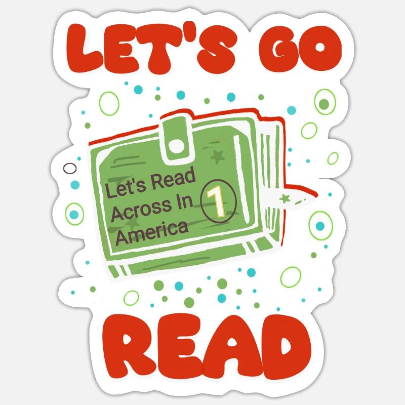 Lesen Sie Quer durch Amerika - Sticker Größe S (10 x 10 cm) - Mattweiß