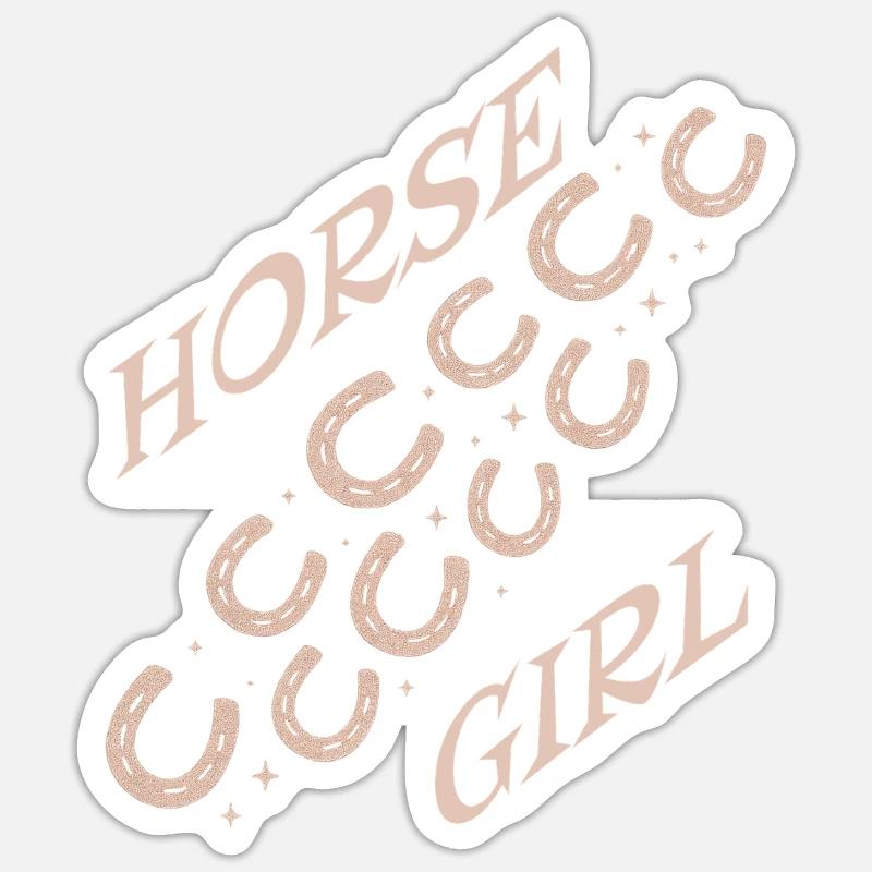 Pferdemädchen Logo Diagonal Muster Sticker Größe S (10 x 10 cm)
