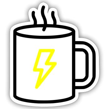 Coffee Mug Blitz Energy - Sticker size S (10 x 10 cm) - white matte - Front