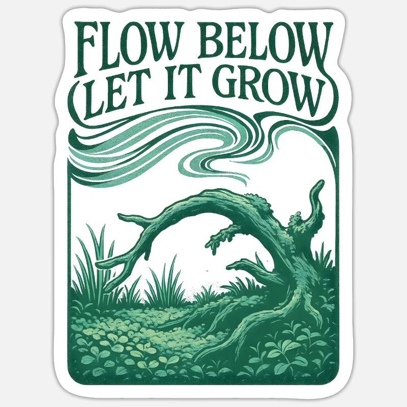Flux en dessous, croissance au-dessus | Aquascaping - Sticker taille S (10 x 10 cm) - blanc mat