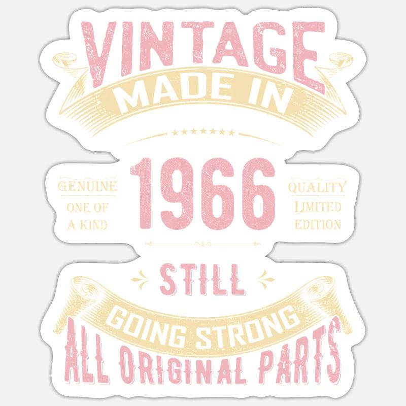 Vintage 1966 immer noch stark - Sticker Größe S (10 x 10 cm) - Mattweiß