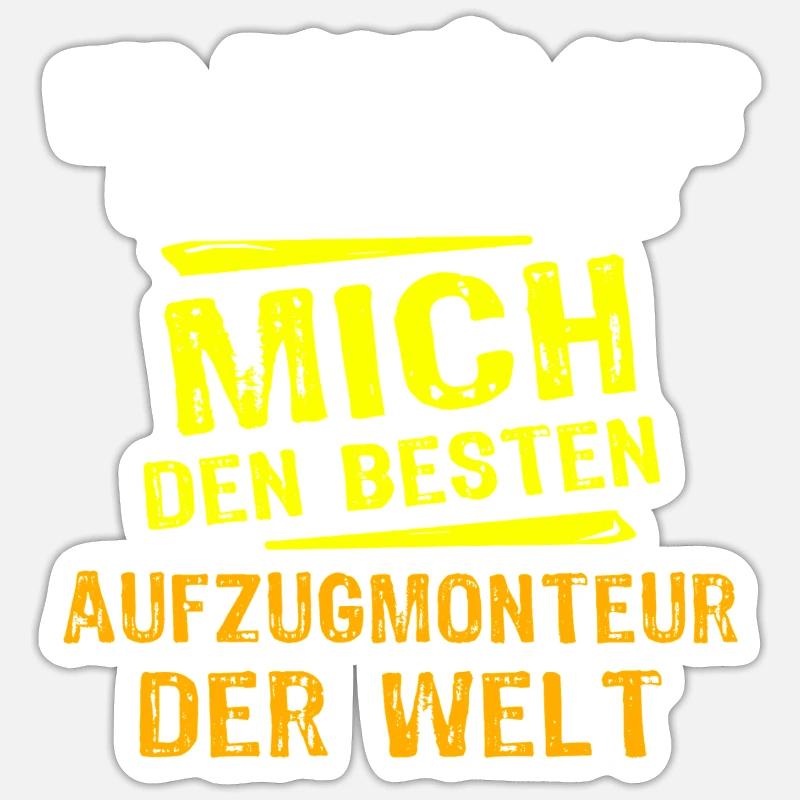 Aufzugmonteur Geschenk - Sticker Größe S (10 x 10 cm) - Mattweiß