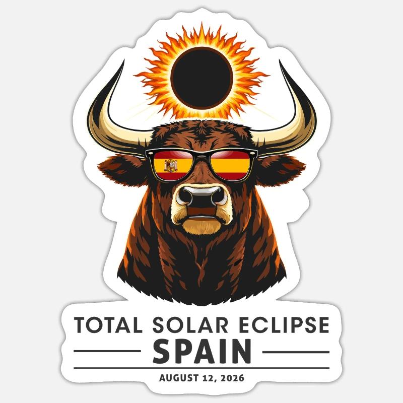 Total Solar Eclipse in Spain August 2026 Sticker size S (10 x 10 cm)